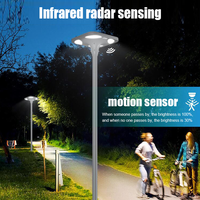 Lampu Taman LED Tenaga Surya Outdoor PC Tahan Air IP65 20w-500w dengan Remote Control dan Lampu Radar untuk Kebun dan Taman