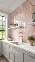 Carreaux de sol en porcelaine rose 600x600 - Antidérapants - Revêtement de sol intérieur pour salles de bain de maisons modernes