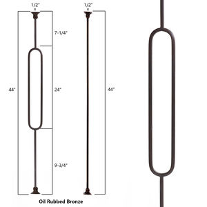 Barandillas y barandillas de escalera de hierro forjado pesado Interior de casa moderna de mediados de siglo, barandillas y pasamanos de diseño de cobre frotado con aceite - Product Image 3