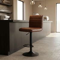 Tabouret de bar moderne et durable en cuir PU réglable avec motif griffe de chat vintage et structure métallique pour usage domestique et commercial