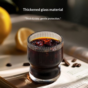 NEWELL Tasse à café en verre haut de gamme à texture martelée, design moderne et simple, <span class=keywords><strong>sans</strong></span> poignée ni couvercle, pour café et lait - Product Image 3