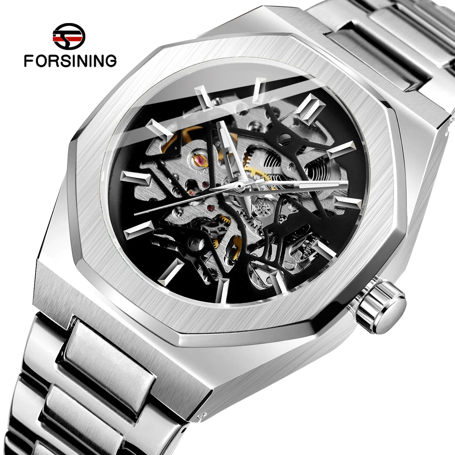 Relojes Forsining 2022 Automatic Mechanical Men Wristwatch Sport Male Clock Top Brand Luxury Skeleton Fashion Man Watch 8198