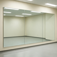 Miroir de sécurité à prix abordable avec support en vinyle et bord poli plat pour applications en salle de sport, fitness et studio de danse