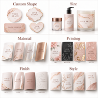 Étiquettes adhésives personnalisées en papier cosmétique, impression couleur, estampage à chaud or, finition mate, pour emballage de crème corporelle et d'huile.