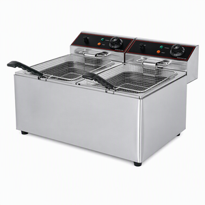 Commercial Countertop Double Tank Double Basket Electric Deep Fryer 6L 8L 11L Stainless Steel for Restaurant Fast Food Shop - Product Image 1