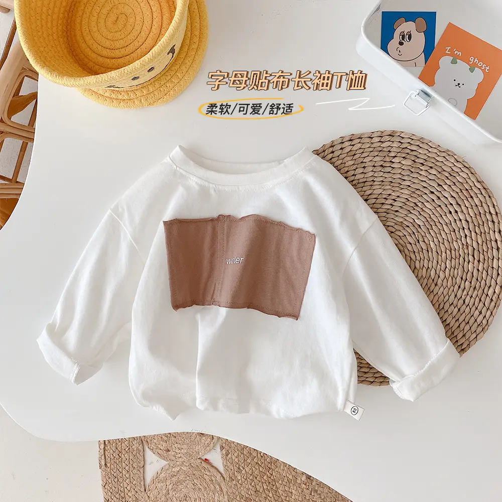 Kids Long Sleeve T-shirts Toddler Comfortable Boys 100% Cotton Tees From China