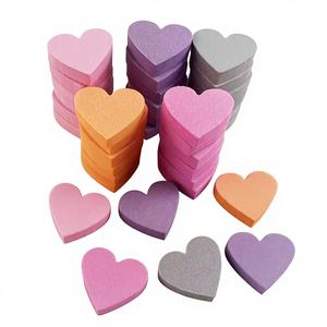 Mini éponge de polissage double face en forme de cœur de pêche pour ongles - Product Image 1