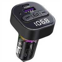 5.3 Pemancar FM untuk Mobil Adaptor Tipe-C PD(30W) QC3.0 USB Radio Nirkabel dengan Mikrofon Terintegrasi Pengisian Cepat Latensi Rendah LED MP3
