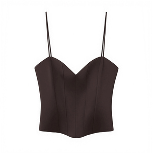 SHENZHU - Blusas de <span class=keywords><strong>Tirantes</strong></span> para <span class=keywords><strong>Mujer</strong></span>, Estilo Corsé, Satinadas, Cortas, Vintage, Sexys, con Espalda Descubierta, Chic, Verano 2026 - Product Image 4