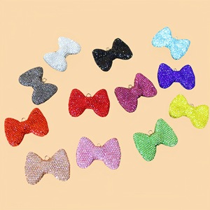 Breloques pendentifs en argile épaisse, breloques en résine et strass pour accessoires de coque de téléphone, chaîne complète pour téléphone, grand nœud papillon - Product Image 3