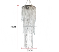 Rideau de perles de porte en acrylique LED de luxe avec forme de nuage et couleur personnalisée pour l'éclairage de mariage, de fête ou d'hôtel
