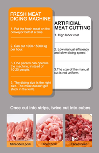 เครื่องหั่นเต๋าเนื้อไก่และเนื้อหมูเครื่องหั่นเป็นชิ้นพลังสูงจากโรงงานจีน - Product Image 5