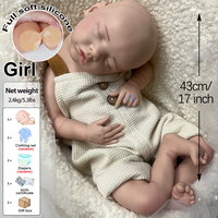 Poupée Reborn Bébé Fille Jumelle B Lavable Effet Guimauve Cadeau Idéal pour Baby Shower 43 cm Réaliste Silicone Ultra Doux