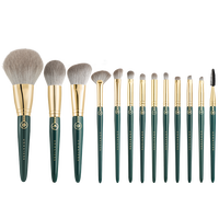 Pinceaux de maquillage Rownyeon de luxe avec manche en bois, ensemble complet avec poils synthétiques doux