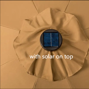 Parasol solaire moderne en aluminium de 3 m à ouverture/fermeture facile, rotation à 360°, revêtement anti-UV, imperméable et pliable pour extérieur - Product Image 3