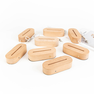 Base De Madeira Oval 7 Cores Mudar Cabo Usb para Personalizado Levitating Banco Acrílico Lâmpada Luz Presente - Product Image 5