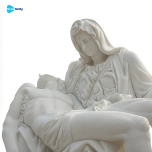 Scultura in marmo della Pietà di Michelangelo, statua religiosa <span class=keywords><strong>per</strong></span> chiesa e cappella, scultura in marmo a grandezza naturale della Sacra Famiglia. - Product Image 5