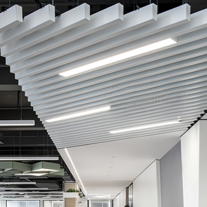 Tube carré en fibre de verre moderne pour plafond, forme irrégulière, insonorisation acoustique, design contemporain pour immeuble de bureaux - Product Image 2