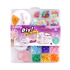 Handgemachte Perlen Kinderspiel zeug Kreative DIY Perlen Box Handwerk Herstellung Armband Halskette Schmuck Kit für Mädchen Spielzeug Geschenk