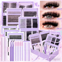 Kit de Pestañas Postizas en Racimo con Etiqueta Personalizada al por Mayor 80D/100D Herramientas para Proveedores de Pestañas Individuales DIY - Reutilizables y Libres de Crueldad Animal