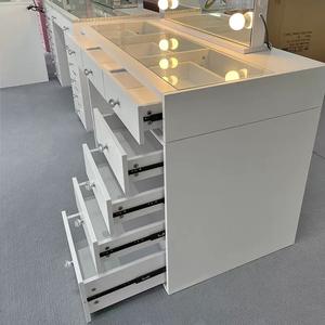 Tavolo Toeletta a Specchio all'Ingrosso di Fabbrica Postazione Trucco con Luci e Cassetti - Product Image 4