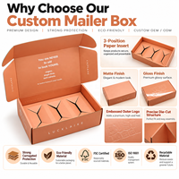 Boîte à courrier personnalisée avec insert en papier à 3 positions et logo en relief, boîte cadeau orange pour les produits de beauté, les soins de la peau et l'emballage d'abonnements