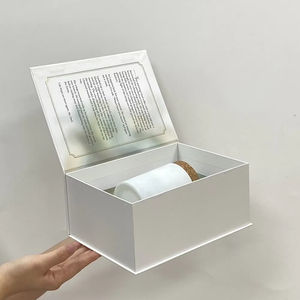 โหลแก้วใส่เทียนระดับไฮเอนด์กล่องใส่กระดาษกล่องแม่เหล็กแบบมีฝาปิดแข็งกล่องของขวัญหรูหราออกแบบโลโก้ได้ตามต้องการ - Product Image 2