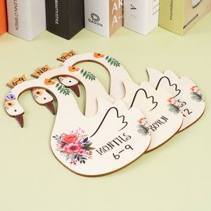 Wholesale Cartoon Swan Wooden Baby <b>Clothes</b> Divider <b>Tag</b> Wood Modern Art Hanging <b>Tag</b> Newborn <b>Clothes</b> Classification - Product Image 2
