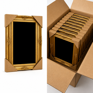 Wooden Picture <strong>Frame</strong> <strong>12x16</strong> Inch 9.8cm Gold Baroque Ornate Carved Finished <strong>Frame</strong> for Oil Painting Mirror Wall Decor - Product Image 6