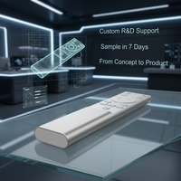 Control Remoto Universal de Aleación de Aluminio Ble Voice RCT5015 de 15 Teclas con Código de Aprendizaje para un Alcance de 20m para TV y Hogar Inteligente