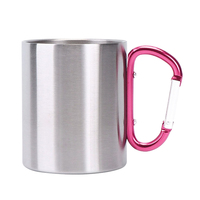 2025 tasse en acier inoxydable de haute qualité en gros avec logo personnalisé mousqueton sous vide tasse à café pour le camping