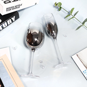 Vente en gros de gobelet à <span class=keywords><strong>vin</strong></span> de galvanoplastie 450ml <span class=keywords><strong>gris</strong></span> argenté dégradé 250ml pour verre à champagne Design créatif pour <span class=keywords><strong>vin</strong></span> rouge - Product Image 3