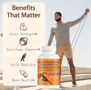 Permen Kunyah Glukosamin Kondroitin Kunyit MSM Label Pribadi, Perbaikan Tulang Sendi Lanjutan, Meningkatkan Imunitas, Dewasa 180 Kapsul - Product Image 4