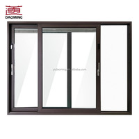 Ventana Corredera Horizontal de Aluminio con Certificación CE Estándar Europeo, Doble Acristalamiento, Vidrio Templado, Ventanas de Aluminio para el Hogar