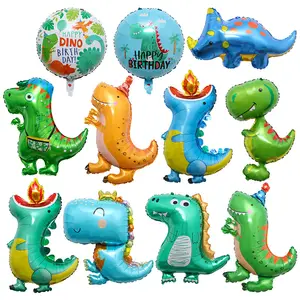 Großhandel nette dinosaurier party dekorationen-2022 neues Design niedlichen Cartoon Dinosaurier Themen Aluminium folie Ballon Geburtstags feier Dekoration liefert Geschenk Spielzeug