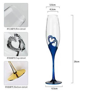 Sunyo Vente en gros de flûtes à <span class=keywords><strong>champagne</strong></span> personnalisées de luxe en cristal doré à long pied, flûtes à <span class=keywords><strong>champagne</strong></span> roses pour mariage - Product Image 3