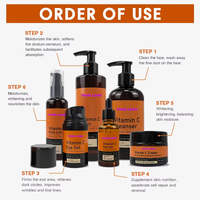 Ensemble de soins de la peau coréen de luxe à la vitamine C, acide hyaluronique, acide tranexamique, nettoyant, hydratant, nourrissant, anti-rides, hydratant