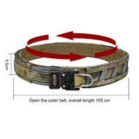 Ceinture tactique compatible MOLLE avec boucle en aluminium à dégagement rapide 18kN, anneau en D, ceinture de service pour l'extérieur