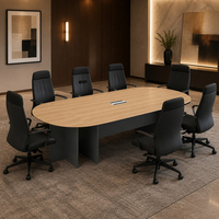 Table de conférence modulaire ovale pour 10, 12 ou 20 personnes |   Table de réunion moderne en bois avec plateau MFC pour bureau et hôtel