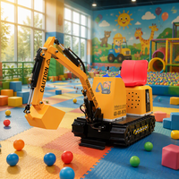 VEKAIN Mini-Excavatrice Électrique pour Enfants, Grand Modèle d'Équipement de Divertissement Extérieur, avec Fonction de Pêche aux Balles