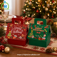 Boîte cadeau en forme de maison de Noël écologique, boîtes à dragées en carton renforcé pour biscuits, bonbons, emballages décoratifs de fêtes