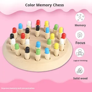 Bộ nhớ bằng gỗ đầy màu sắc cờ vua độc quyền đồ chơi câu đố xuyên biên giới nóng bỏng giáo dục sớm tập trung quan sát đồ chơi giáo dục - Product Image 3