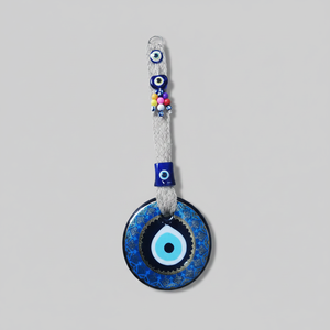 Ornement mural Macramé Evil Eye 13x37cm Design complexe pour un attrait décoratif - Product Image 2