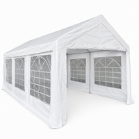 Abri de voiture extérieur 3x6m avec parois latérales fermées et porte à fermeture éclair en acier galvanisé avec revêtement anti-UV pour berlines/SUV/camions