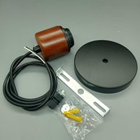 Kit de suspension multi-styles E27 en bois avec câble en corde de chanvre et fil PVC, et ensemble de quincaillerie de plafond pour luminaire industriel suspendu