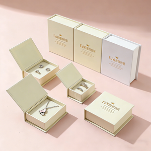 กล่องใส่เครื่องประดับรูปวงแหวนแบบใหม่สำหรับขายส่ง พร้อมโลโก้สั่งทำ บรรจุภัณฑ์จี้ห้อยคอ - กล่องกระดาษแข็งฝาพับแม่เหล็ก - Product Image 2