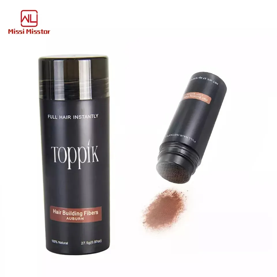 TOPPIK 27.5G Hair Fiber Thickening Keratin Powder Bald Hair Loss Treatment Fibre Hair Building Fibers Small MOQ Custom Logo