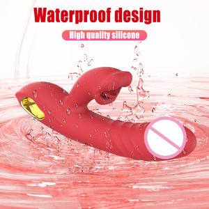 Vibromasseur à lèvres rouge langue de morsure télescopique léchant le jouet sexuel de pompage automatique masturbateur adulte orgasme jouets sexuels pour les femmes - Product Image 5