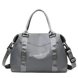 Weekender-Bolso de lona impermeable personalizado para hombre, bolsa de lona para viaje, gimnasio, deportes, azul, negro y gris