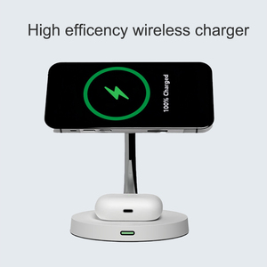 <span class=keywords><strong>Precio</strong></span> de fábrica 2-en-1 cargador inalámbrico de escritorio LED banco de energía 15W logotipo personalizado para <span class=keywords><strong>iPhone</strong></span> 15 2024 teléfono móvil eléctrico - Product Image 4